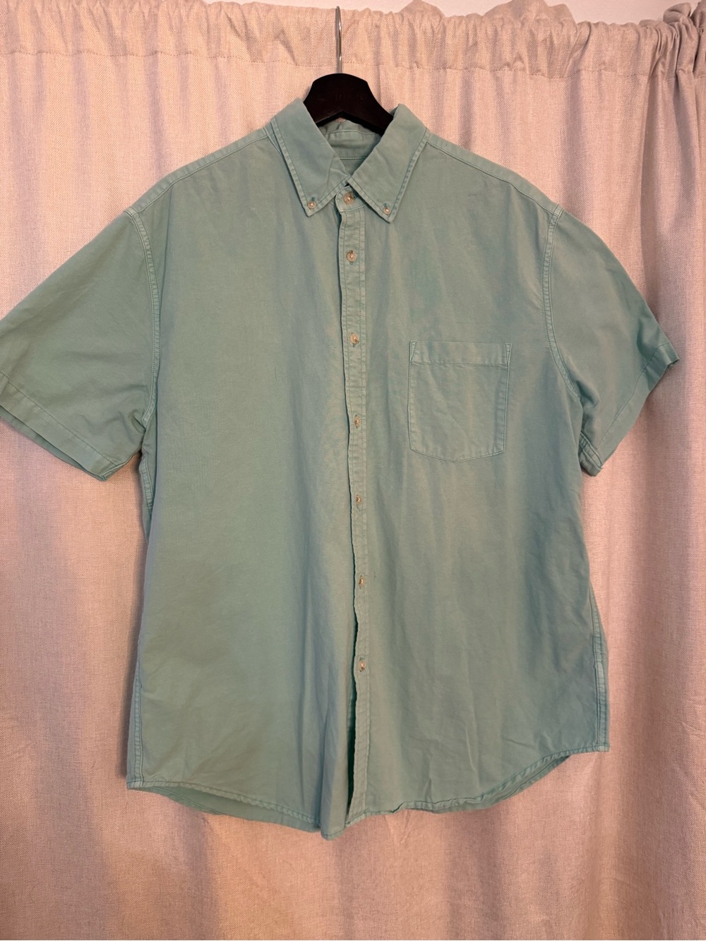 Merona Men’s XL Light Blue Button Front Short Sleeve Oxford Shirt Casual Cotton